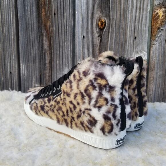 Faux Fur Fuzzy HighTops Size 10 Cheetah Animal Leopard Superga x Jocelyn EUC - Picture 6 of 14